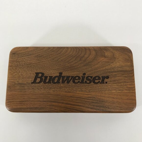 Vintage Budweiser Poker Chip Set 96pc Wooden Box Cards - Picture 2 of 10